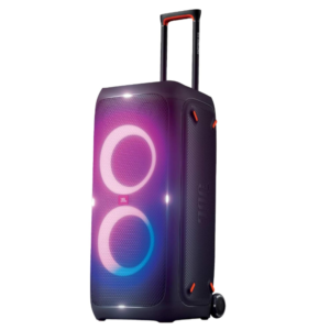 jbl partybox 310 | portable bluetooth party speaker | 240w monstrous pro sound | dynamic light show | backlit panel | telescopic handle & wheels | guitar & mic support partybox app (black)